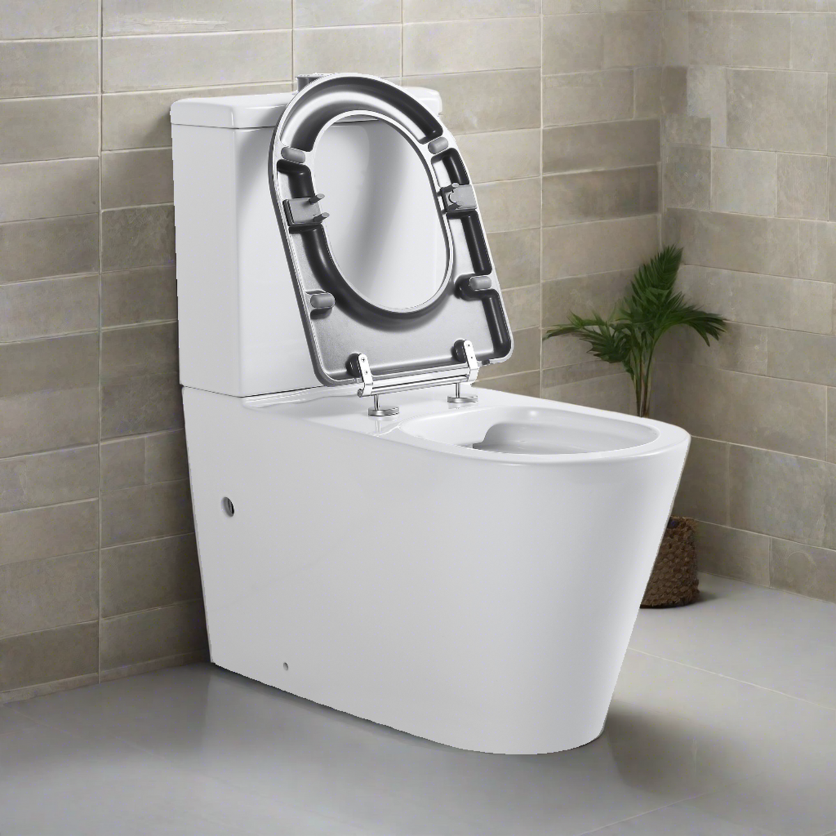 Ultra Access Back-to-Wall Rimless Flushing Accessible Toilet in Gloss White