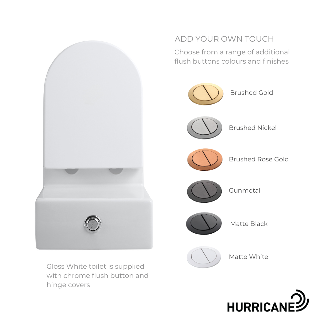 Hurricane Back-to-Wall Toilet Suite in Gloss White