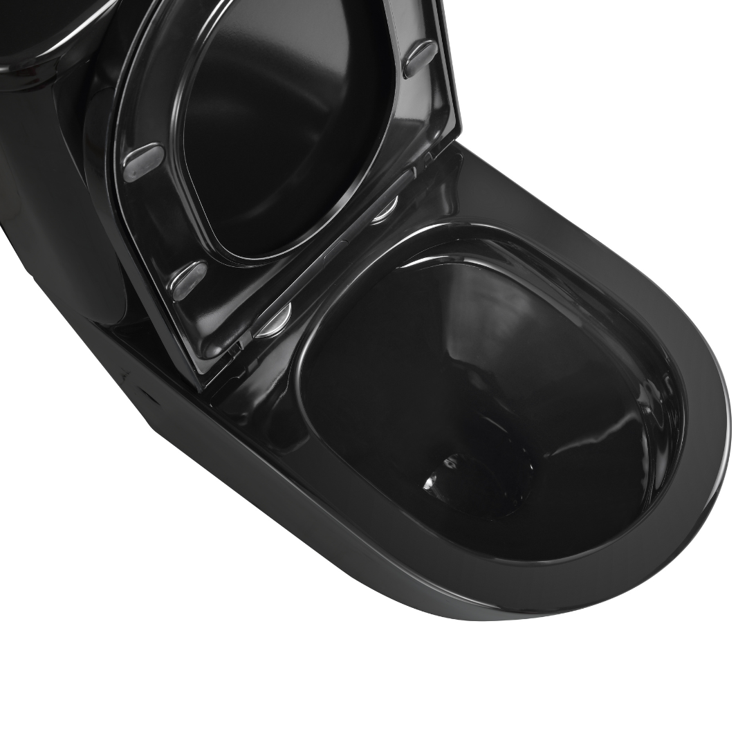 Snubby Back-to-Wall Toilet Suite in Gloss Black