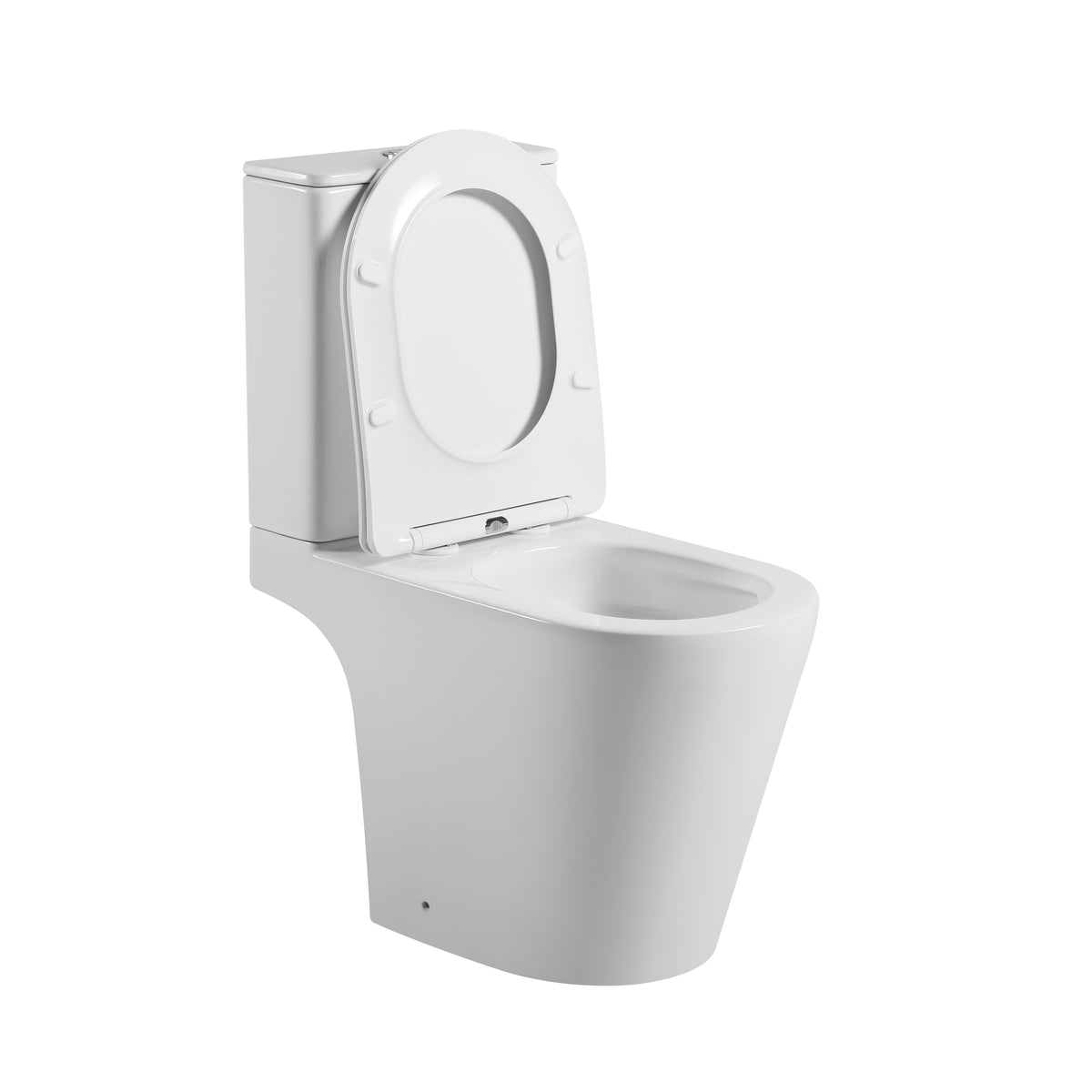 Tornado Zero Rim Retro Fit Semi Wall Faced Toilet Suite in Gloss White