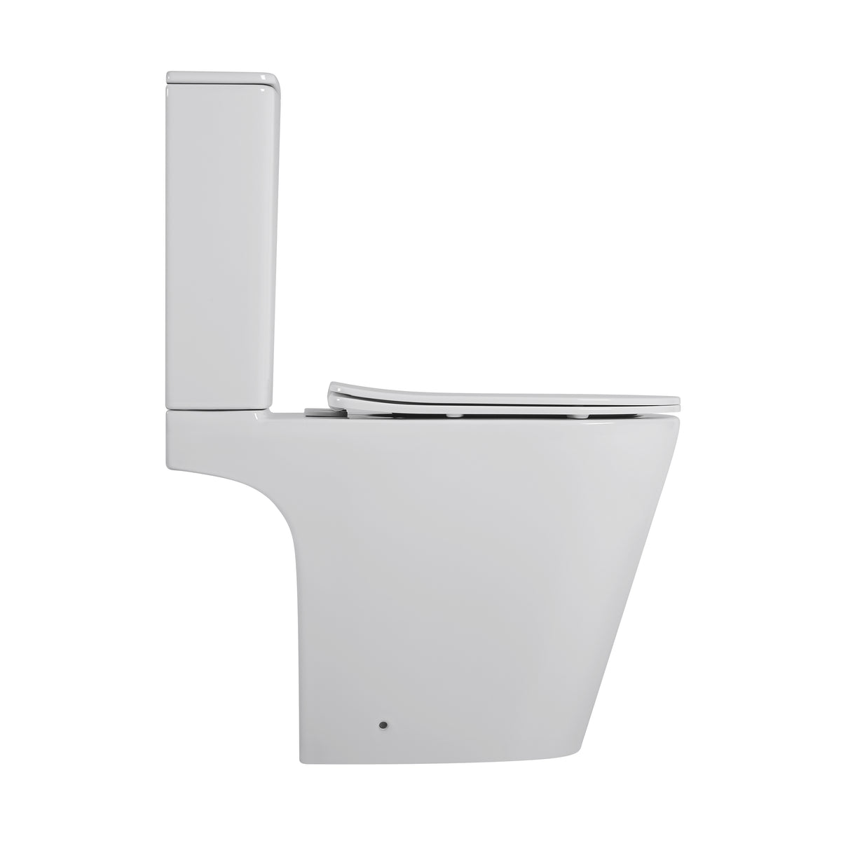Tornado Zero Rim Retro Fit Semi Wall Faced Toilet Suite in Gloss White
