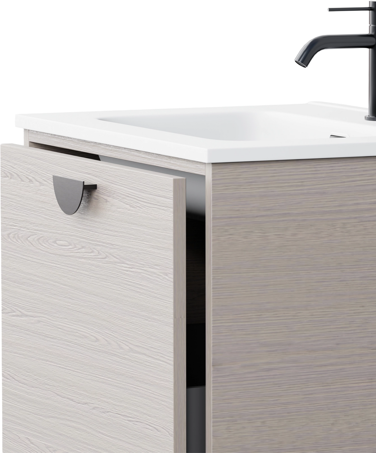 Half Moon - 600mm - Center Integrated Basin