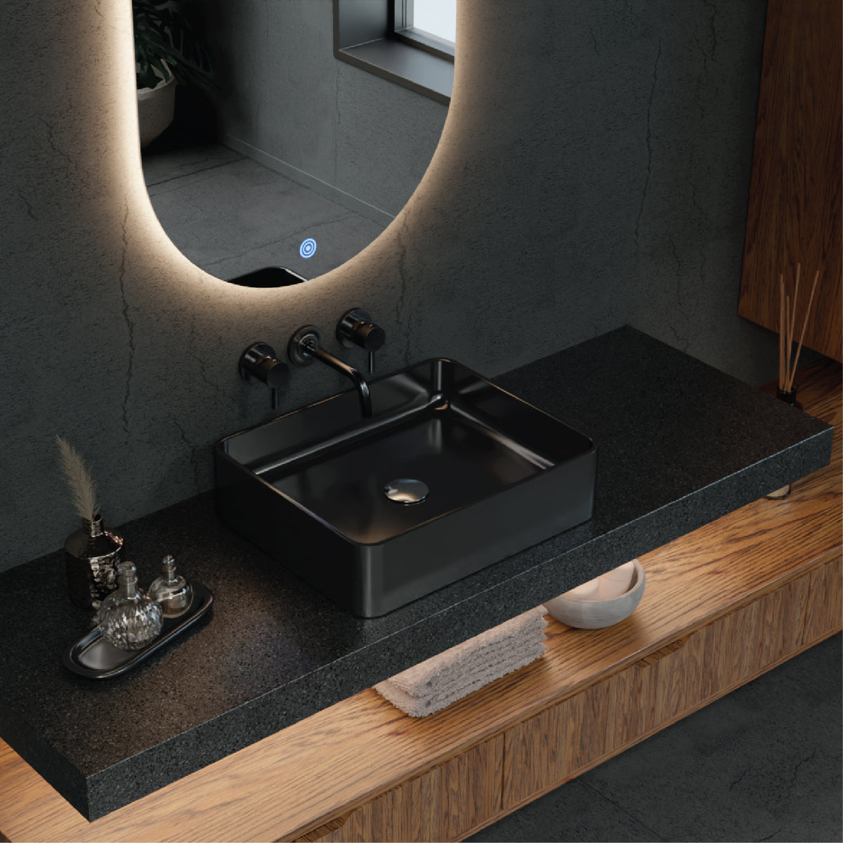 Make a bold statement with the Titan LED Mirror's sleek design, promising to enhance the overall aesthetic of your bathroom.