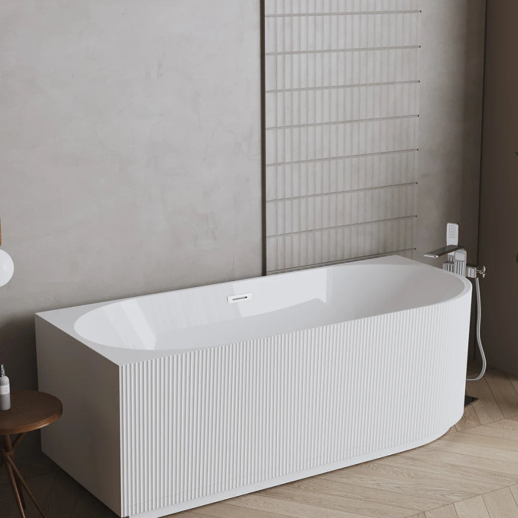 Scanalato Gradi 1700mmx750x580 Left Hand Matte White Bathtub