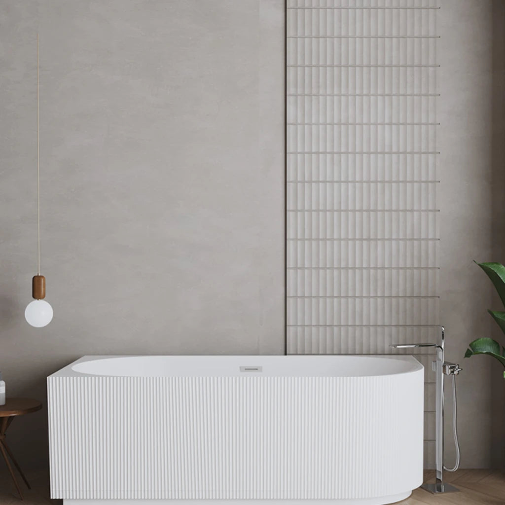 Scanalato Gradi 1700mmx750x580 Left Hand Matte White Bathtub