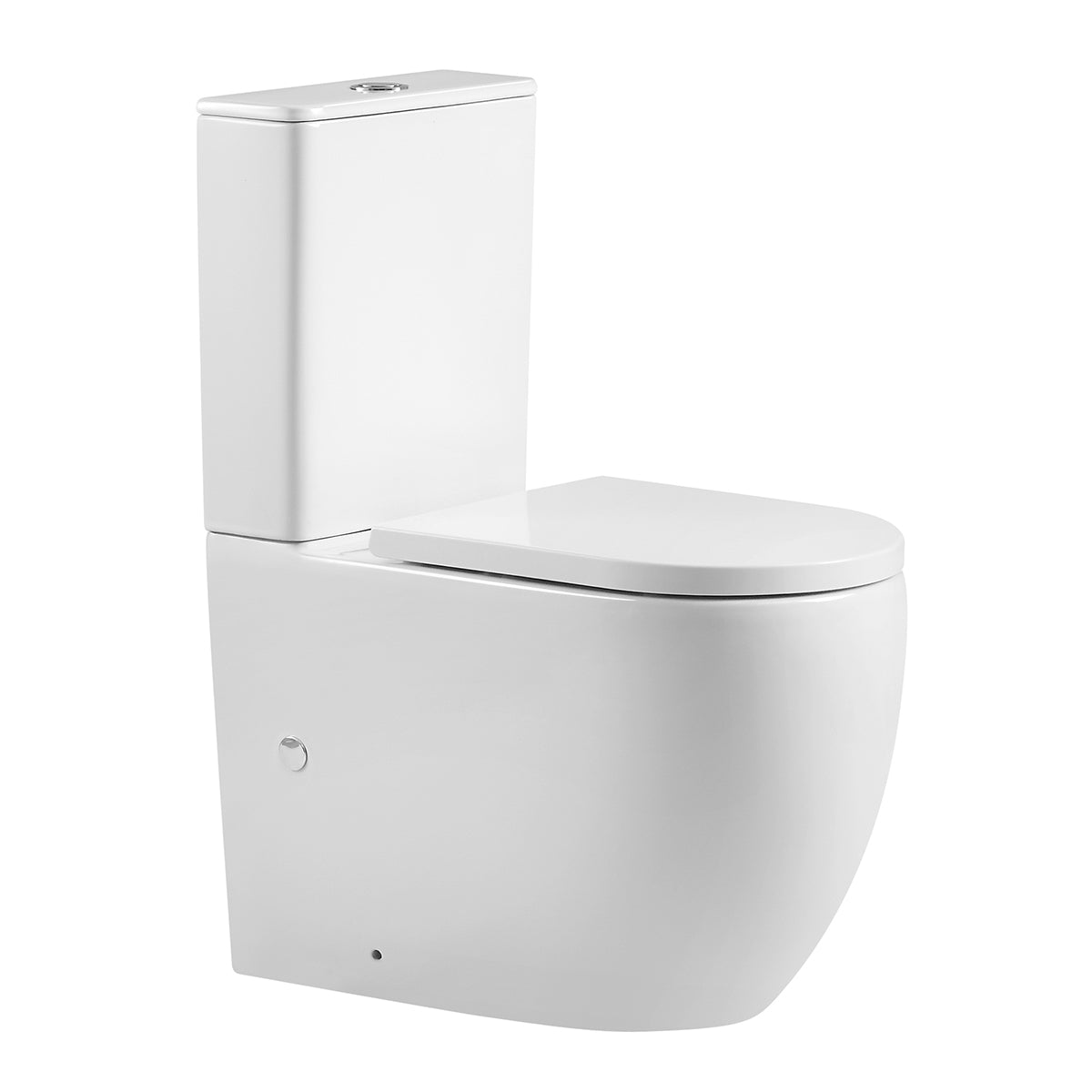 Hurricane Zero Rim Back-to-Wall Toilet Suite in Gloss White