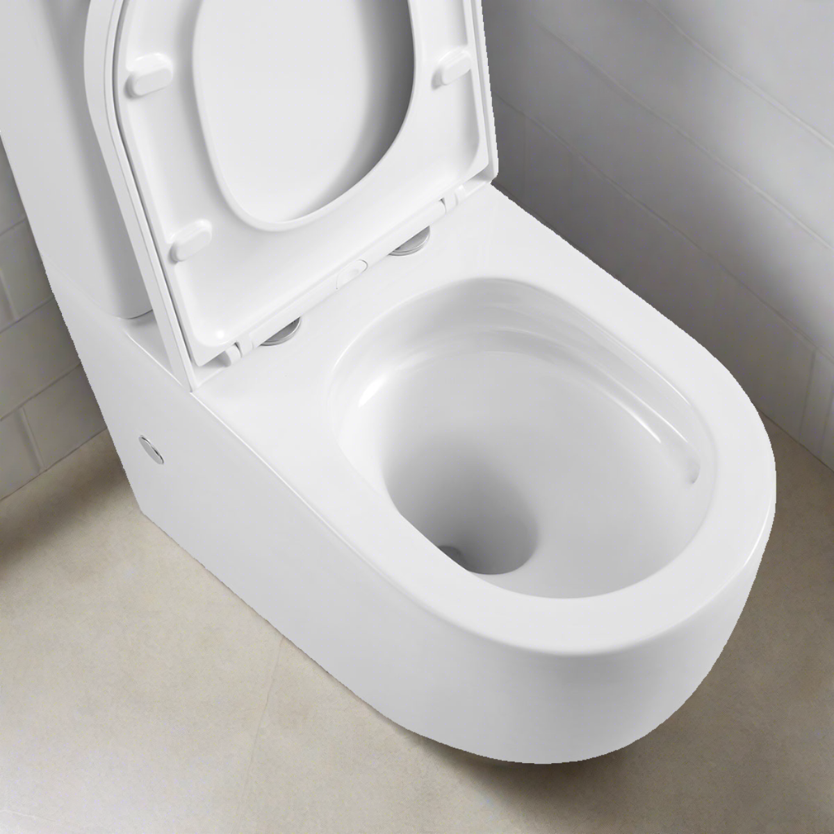Hurricane Zero Rim Back-to-Wall Toilet Suite in Gloss White
