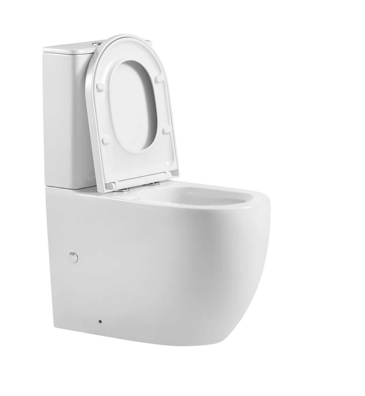 Hurricane Zero Rim Back-to-Wall Toilet Suite in Gloss White