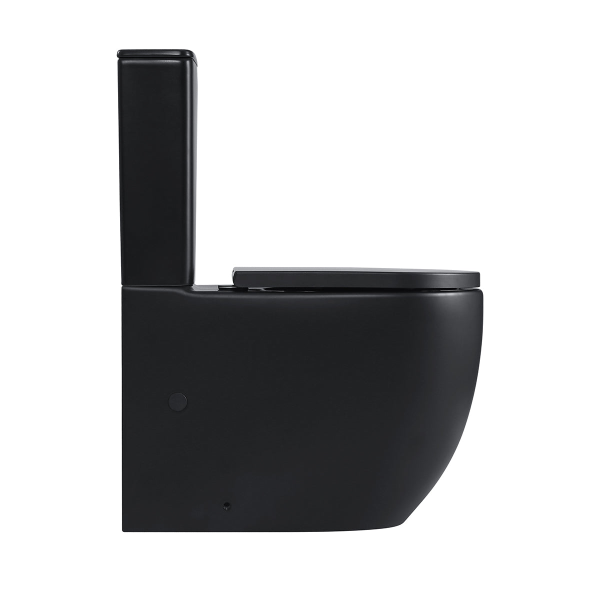 Hurricane Zero Rim Back-to-Wall Toilet Suite in Matte Black