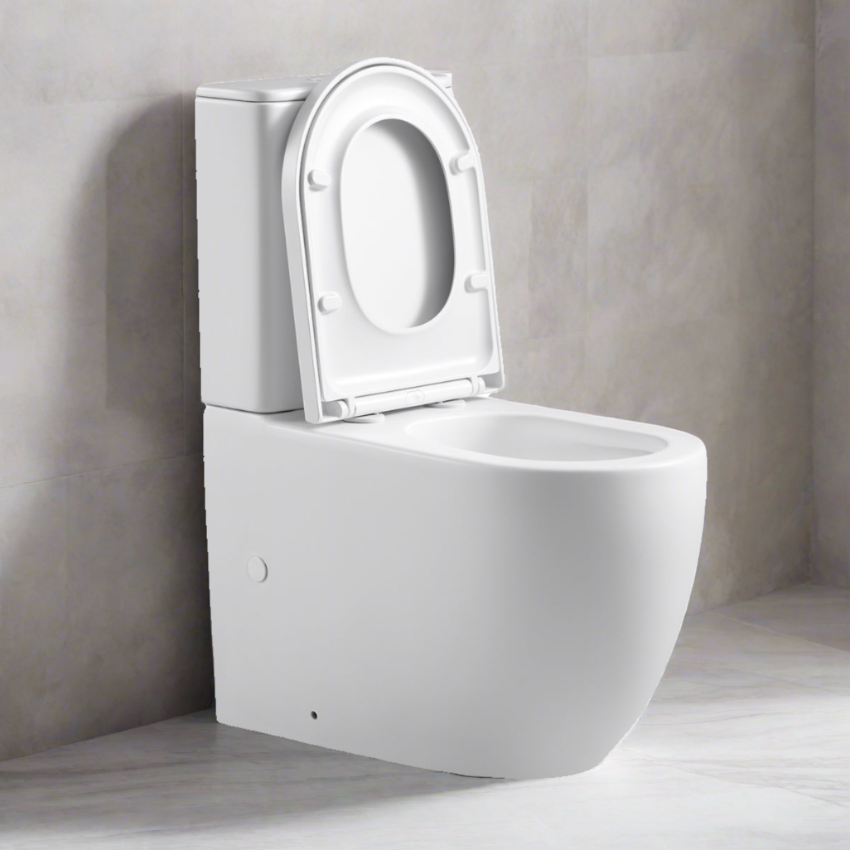 Hurricane Zero Rim Back-to-Wall Toilet Suite in Matte White