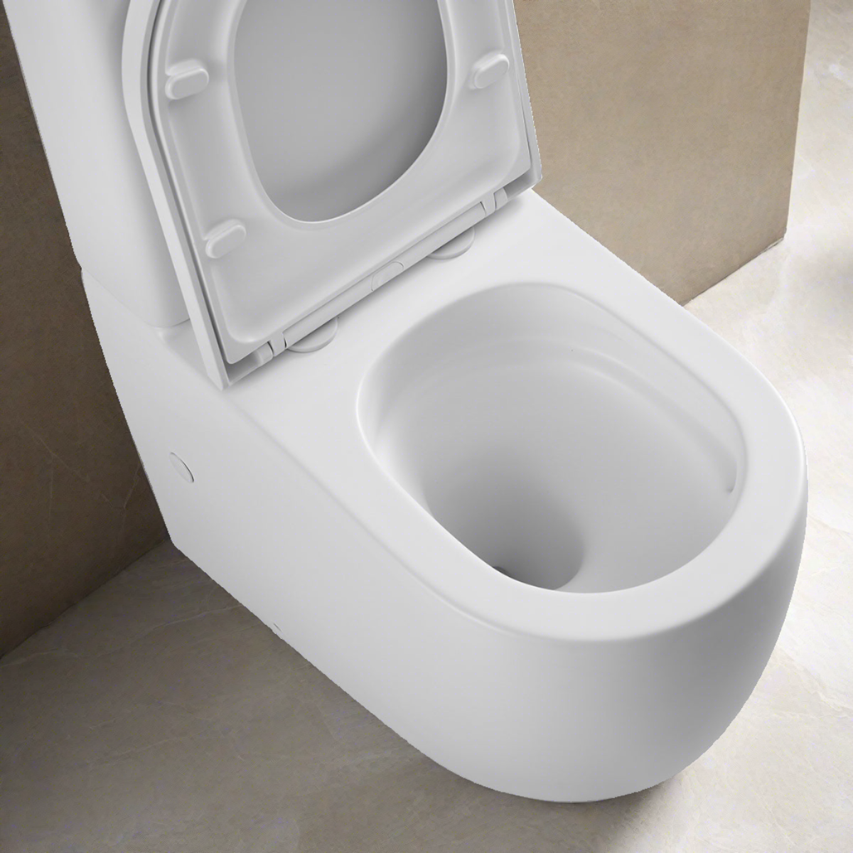 Hurricane Zero Rim Back-to-Wall Toilet Suite in Matte White