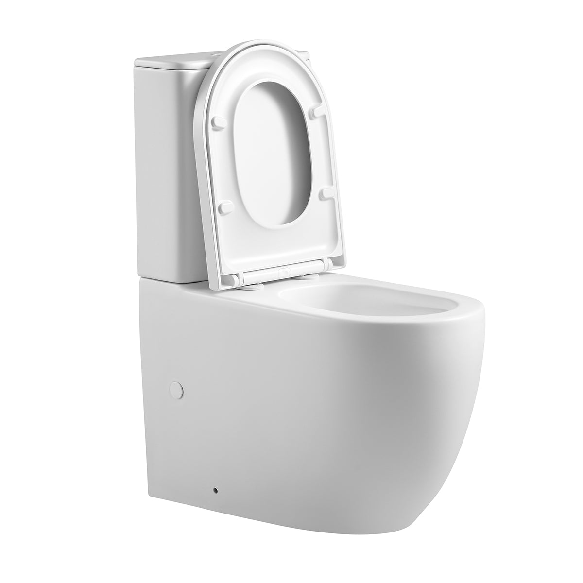 Hurricane Zero Rim Back-to-Wall Toilet Suite in Matte White