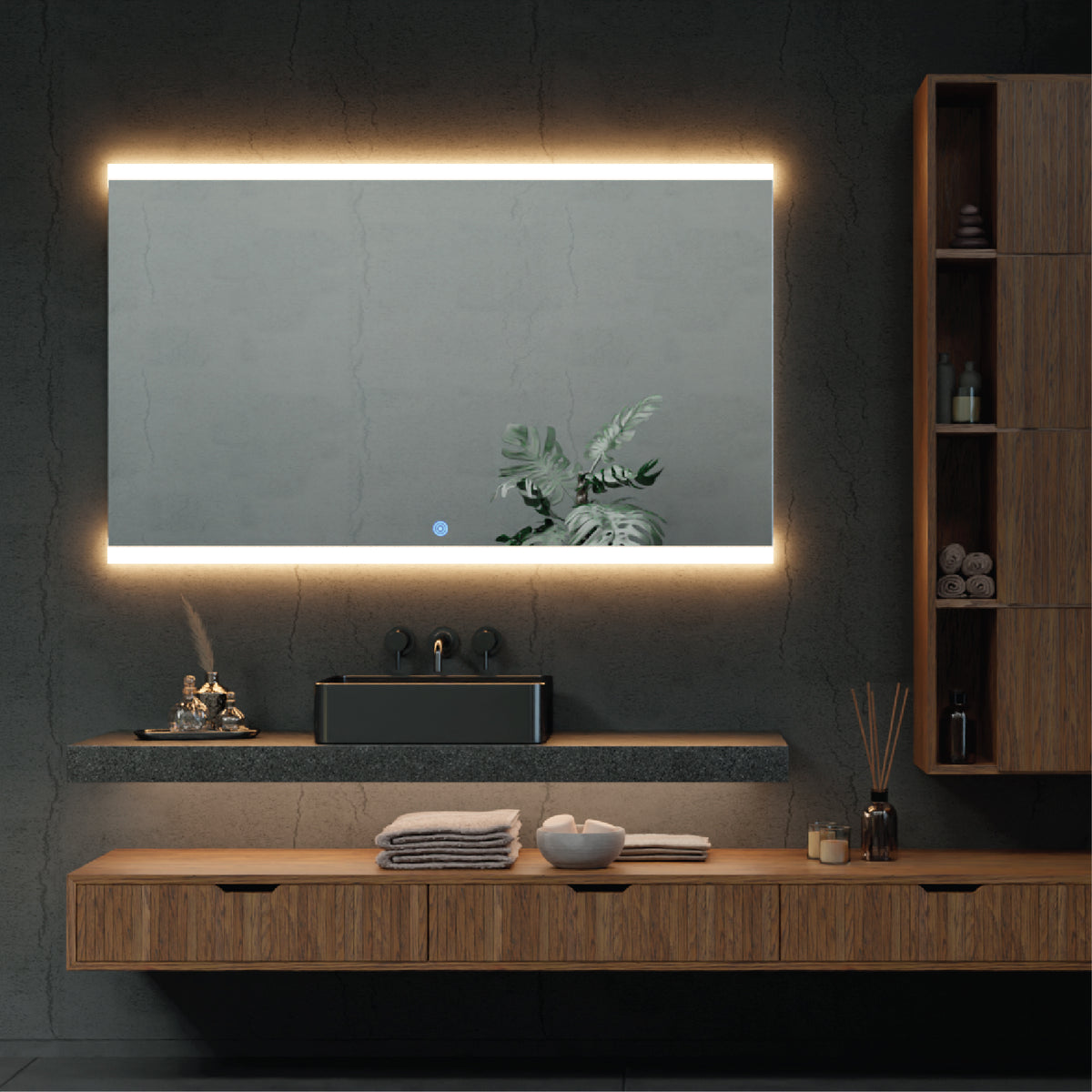 The mirror's switch control offers a straightforward way to manage lighting preferences, adding a layer of convenience to your routine.
