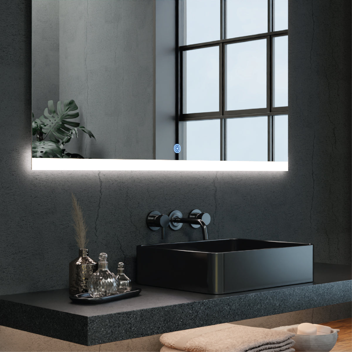 Illuminate your space with the Titan LED Mirror's customisable light temperature settings, creating an inviting and comfortable atmosphere. 