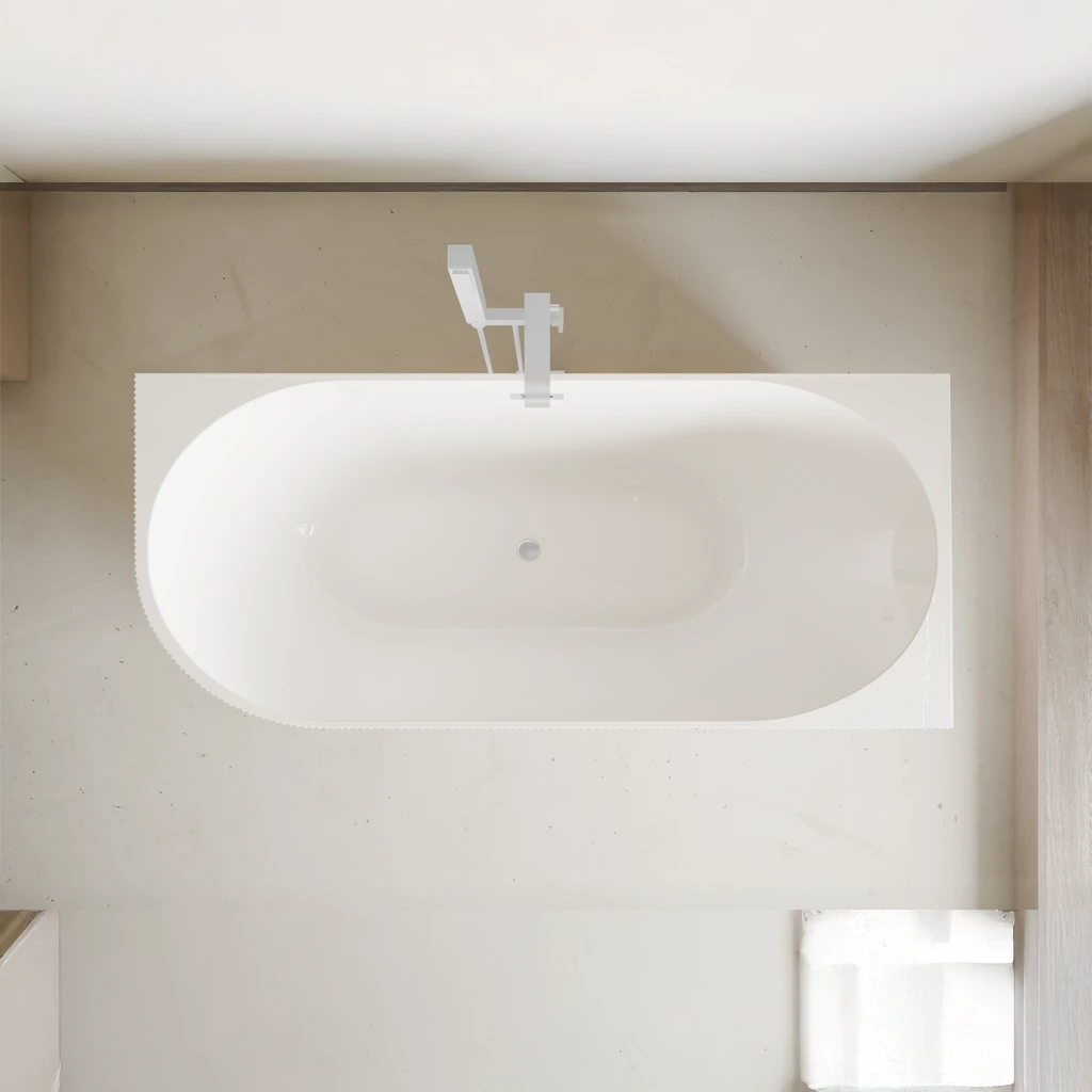 Scanalato Gradi 1500mmx750x580 Right Hand Matte White Bathtub