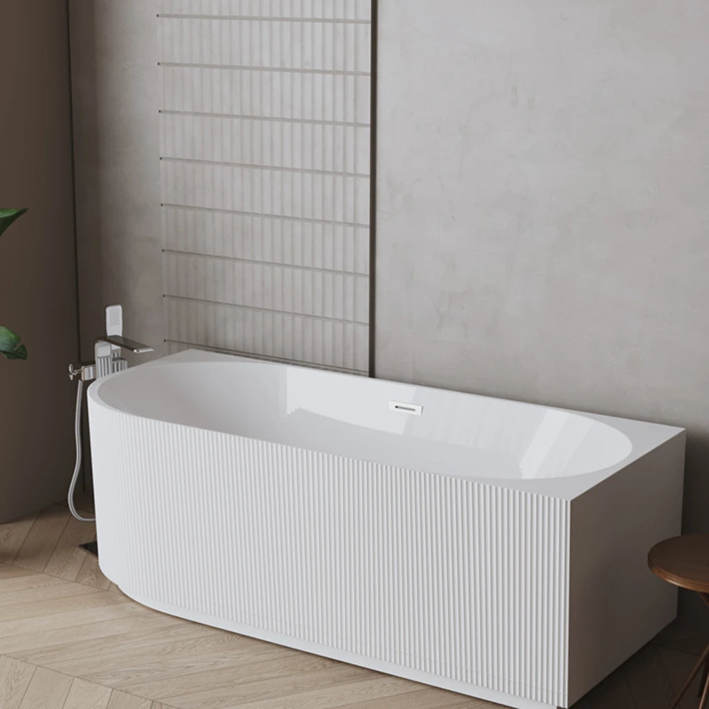 Scanalato Gradi 1700mmx750x580 Right Hand Matte White Bathtub