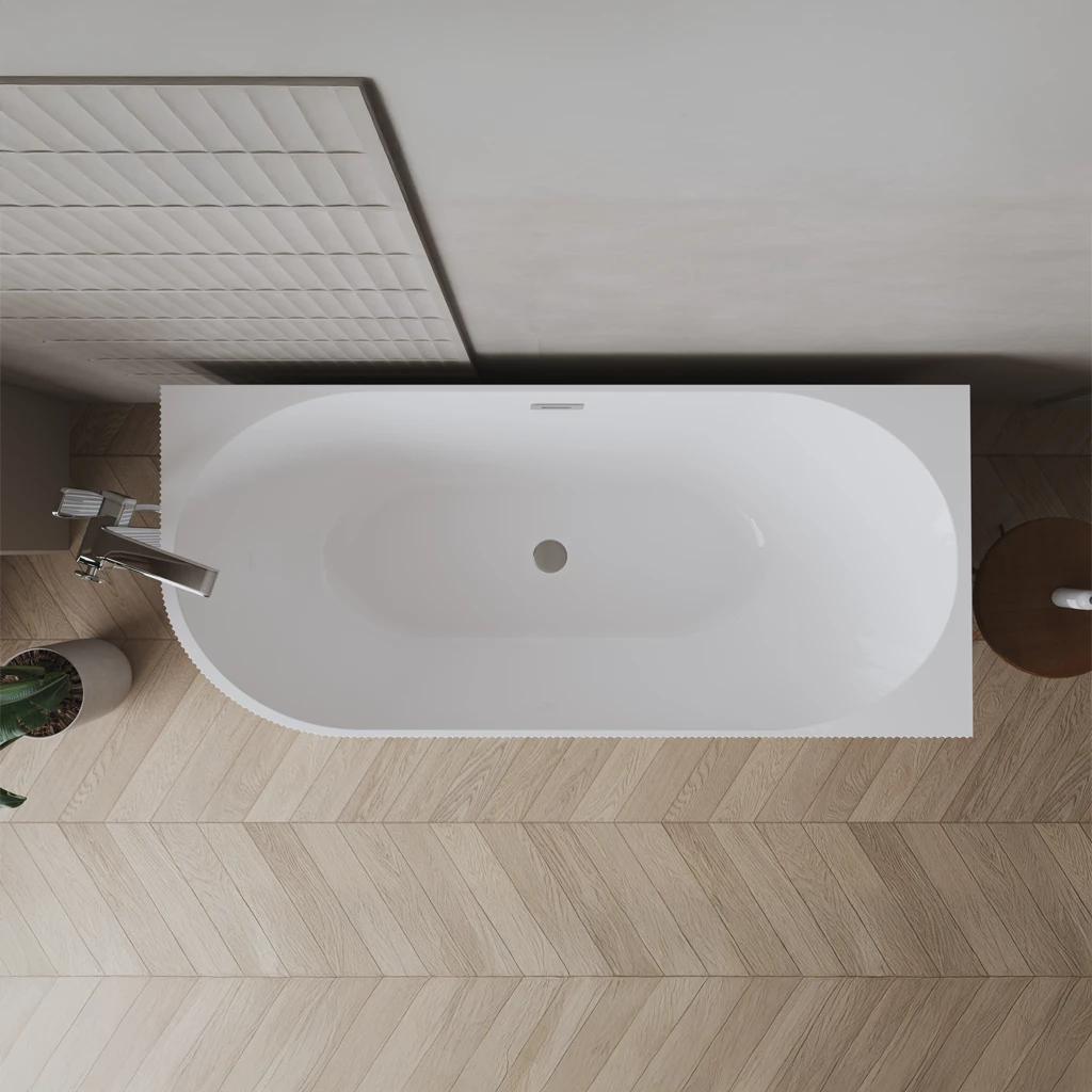 Scanalato Gradi 1700mmx750x580 Right Hand Matte White Bathtub