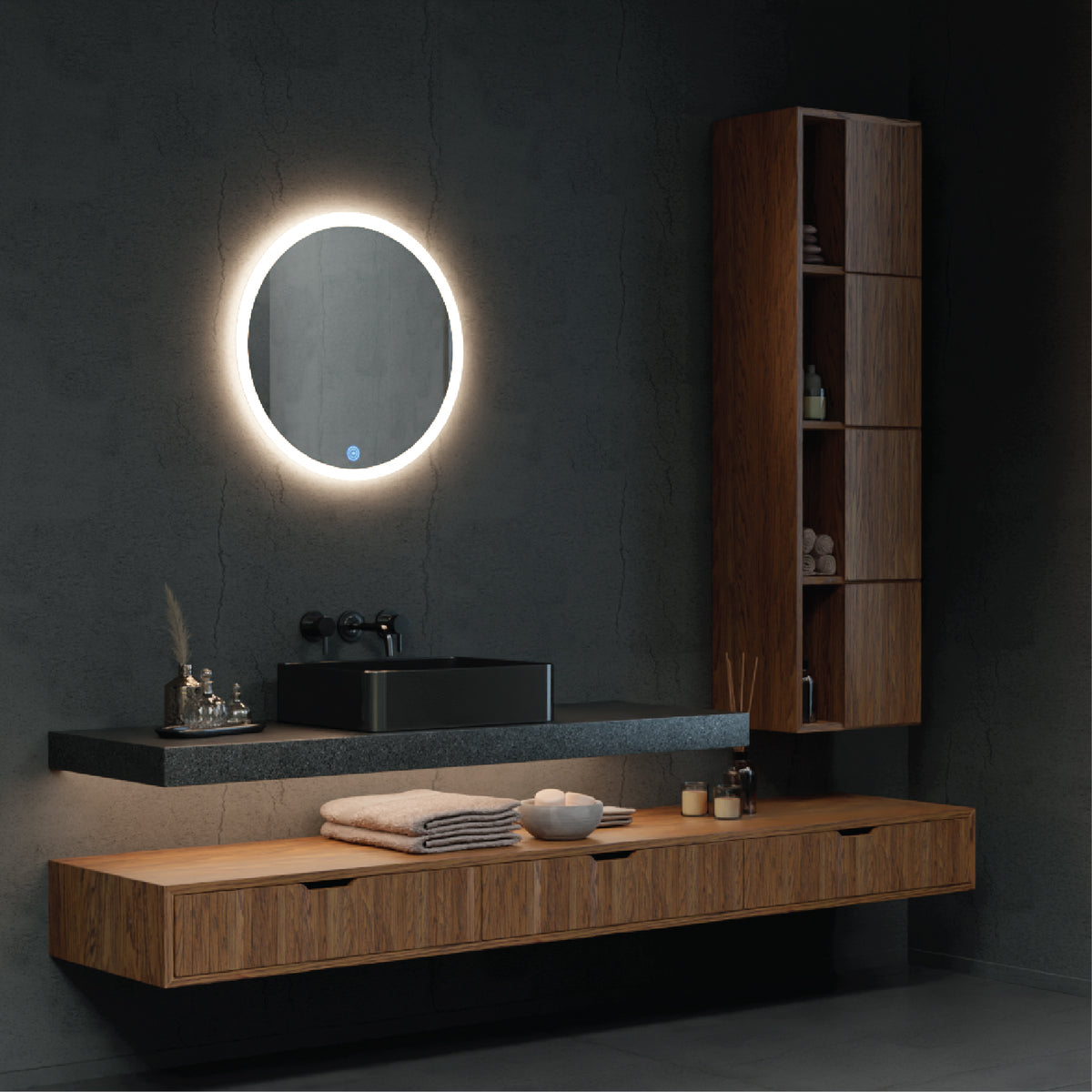 Transform your bathroom into a haven of sophistication with the Titan LED Mirror's combination of functionality and stylish design.