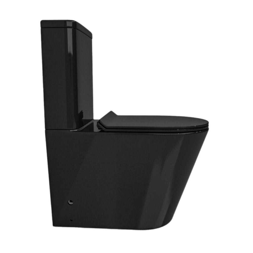 Tornado V.2 Back-to-Wall Toilet Suite in Gloss Black