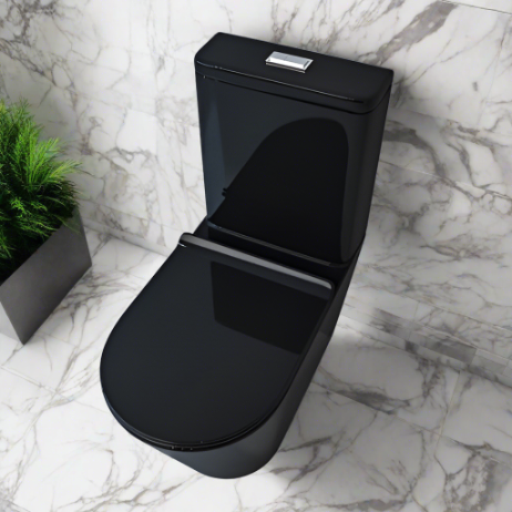 Tornado V.2 Back-to-Wall Toilet Suite in Gloss Black