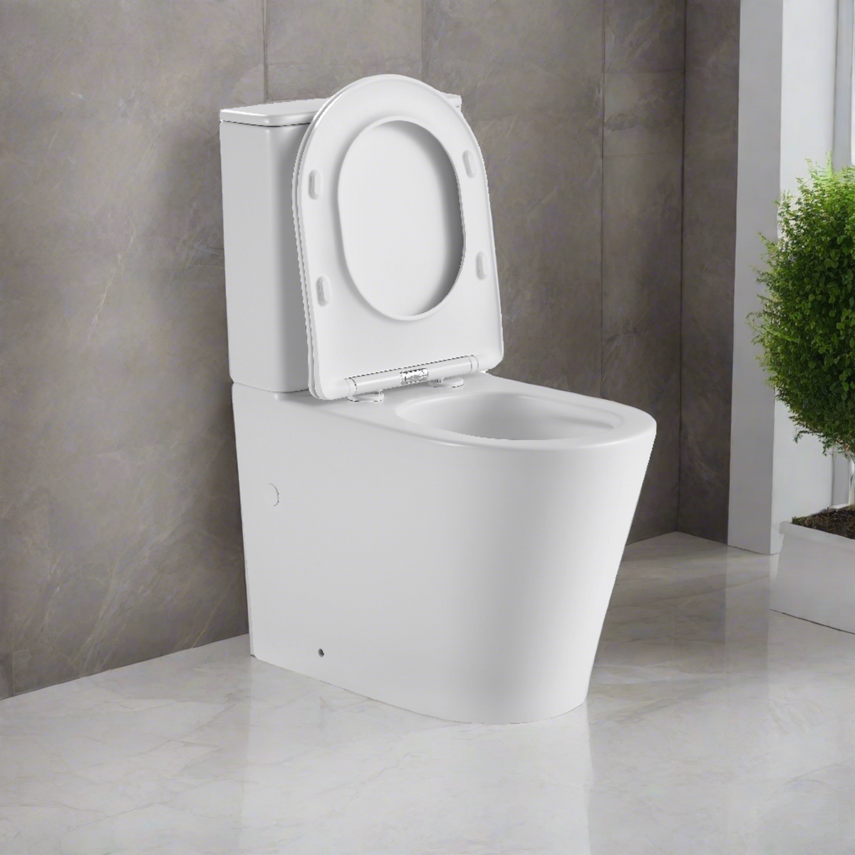 Tornado Zero Rim Back-to-Wall Toilet Suite in Matte White