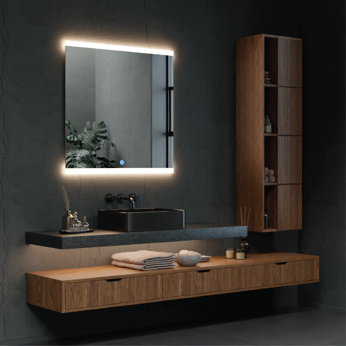 Experience the pinnacle of luxury in your bathroom with demister and dimmable technology 