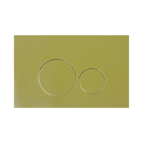 Niche Round Pneumatic Push Plate in Brushed Gold