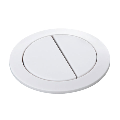 Round Dual-Flush Push Button in Matte White
